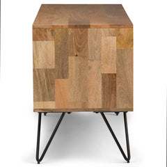 Hunter 60 inch Wide Solid Mango Wood TV Stand in Natural For TVs up to 65 inches