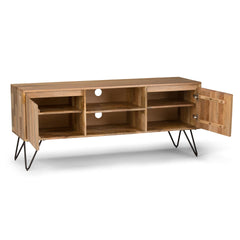 Hunter 60 inch Wide Solid Mango Wood TV Stand in Natural For TVs up to 65 inches