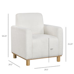 Mason White Boucle Fabric Arm Chair