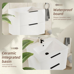 24 Inch White Bathroom Vanity without Sink