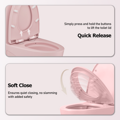 1.1/1.60 GPF Dual-Flush One Piece Toilet, Water-Saving Elongated Comfort Height Floor Mounted, Soft Close 1000 Gram Map Flushing Score Toilet, Rose GF-24T01-RS