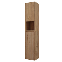 12" Bathroom Side Cabinet,Soft Close Doors,Float Mounting Design,Imitative Oak, SC00112IMO+SC00212IMO-K (KD-Packing)