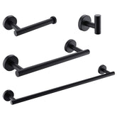 4-Pieces Matte Black Bathroom Accessories Set, Stainless Steel Bathroom Hardware Set, Bath Towel Bar Set, Towel Racks for Bathroom Wall Mounted.