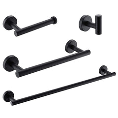 4-Pieces Matte Black Bathroom Accessories Set, Stainless Steel Bathroom Hardware Set, Bath Towel Bar Set, Towel Racks for Bathroom Wall Mounted.
