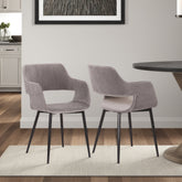 Ariana Mid-Century Gray Open Back Dining Accent Chair