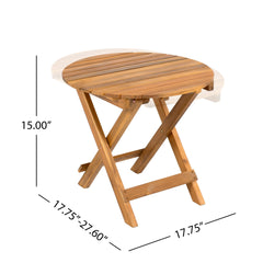 Patio Conversation Set, Outdoor Wood Conversation Seat(Set of 2),Armchair with Cushions,Foldable Acacia Wood Side Table,Teak Finish,Beige Cushion