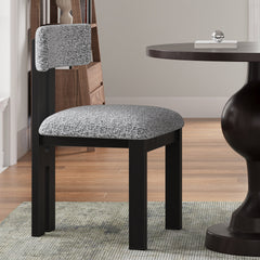 3- Piece Dining Set,Upholstered Dining Chairs With Metal Legs (Set of 2) (Black+White) + Round Dining Table