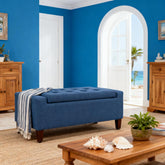 Storage Ottoman Bench,Upholstered Entryway Bench with Seating,with Lift Top and Rubberwood Legs