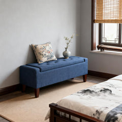 Storage Ottoman Bench,Upholstered Entryway Bench with Seating,with Lift Top and Rubberwood Legs