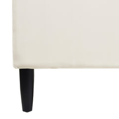 Aspen Vertical Tufted Modern Headboard Platform Bed Set, Queen, Cloud White Performance Velvet
