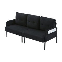 UNITED WE WIN Oversized Loveseat, Modern & Plush Double-seater Sofa, Corduroy Upholstered Couch, Cozy Bedroom Sofa with Metal Legs & Side Pockets, Ideal for Living Room, Bedroom, Dorm, Apartment