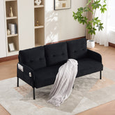 UNITED WE WIN Oversized Loveseat, Modern & Plush Double-seater Sofa, Corduroy Upholstered Couch, Cozy Bedroom Sofa with Metal Legs & Side Pockets, Ideal for Living Room, Bedroom, Dorm, Apartment