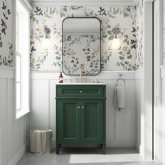 24" Bathroom Vanity with 2 Doors and Tip-Out Drawer, Bathroom Storage Cabinet with Sink, Soft-Closing Doors with Organizers