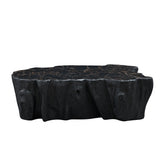 48.62 inch Unique Shape Coffee Table Sturdy Fiberglass Tea Table for Living Room No Need Assembly Black