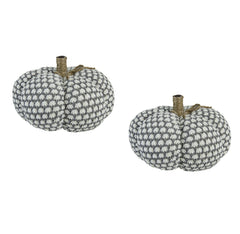 Set of 2, 8x8x6.3"H Knite Pumpkin, Pumpkin Ornament Decor for Holiday Harvest Festival Fall Festival & Thanksgiving