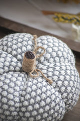 Set of 2, 8x8x6.3"H Knite Pumpkin, Pumpkin Ornament Decor for Holiday Harvest Festival Fall Festival & Thanksgiving