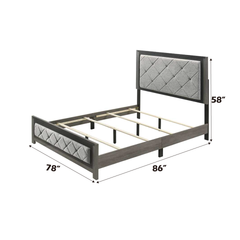 Jehoram Gray Linen & Gray Finish Eastern King Bed