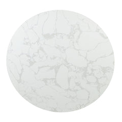 Clayten Engineering Marble Top and Espresso Finish Around Dining Table