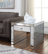 Noralie Mirrored & Faux Diamonds End Table