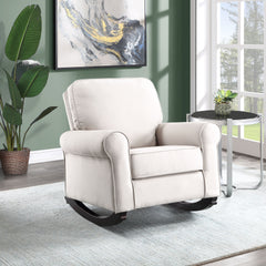 Elvin Beige Fabric Rocking Chair