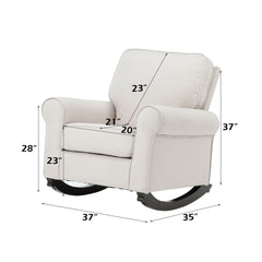 Elvin Beige Fabric Rocking Chair