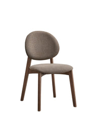 Hadasa Light Brown Linen & Walnut Finish Side Chair (Set of 2)