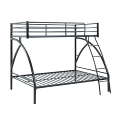 Black Metal Frame Twin/Full Bunk Bed, Youth Bed, Youth Bedroom Furniture, Easy Assembly
