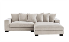 Luxe Oversized Two-Piece Right Facing Sectional Couches for Living Room, 102.4-Inch L Shaped Sofa with Chaise, Upholstered with Corduroy Fabric, Ivory
