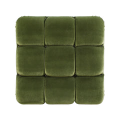Marcel 36" Bubble Modular Modern Cocktail Ottoman, Olive Green Performance Velvet