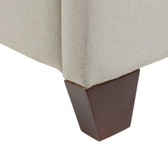 Manhattan Shelter King Platform Bed Frame, Light Beige Linen