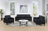 Weld Black 3-piece Upholstered Track Arm Sofa Set