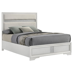 Annie White Upholstered Queen Panel Bed
