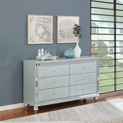 Arabesque Silver Metallic 6-drawer Dresser
