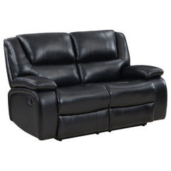 Elodie Black Upholstered Motion Reclining Loveseat