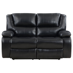 Elodie Black Upholstered Motion Reclining Loveseat