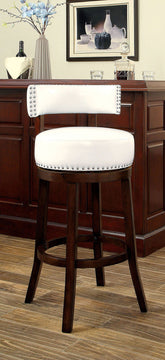 Bar Chairs 2pc 30" Supported On Rich Dark Wooden Legs The Fabric Padded Seats And Backrests Provide Comfortable Seating Dark Oak / White