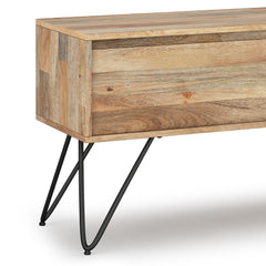 Hunter 68 inch Wide Solid Mango Wood TV Stand in Natural For TVs up to 75 inches