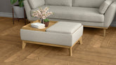 Tan Reversible Tray Ottoman