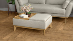 Tan Reversible Tray Ottoman
