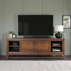 74" TV Stand Console, For TVs up to 85 inches, No Assembly Required, Two-Tone Finish