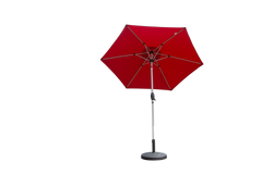 7.5FT Patio Umbrella, Outdoor Table Umbrella with Push Button Tilt and Crank, UV Protection Waterproof Market Sun Umbrella with 6 Sturdy Ribs for Garden, Deck, Backyard, Pool (Brick Red)