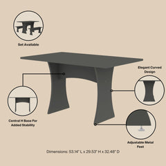 Dining Table in Charcoal Gray