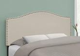 Bed, Headboard Only, Full Size, Bedroom, Upholstered, Beige Linen Look, Transitional