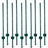 Fence Posts 4Feet - 10Pack, Heavy Duty Metal Fence Post with U-Channel, Steel Fence U-Post for Holding Garden Wire Fence, Corner Anchor Posts etc.