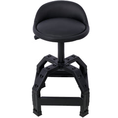 Pneumatic 360 Degree Swivel Stool, Mechanics Rolling Creeper Seat, Heavy Duty Mechanics Stool,black