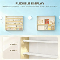 5-Tier Wall-Mounted Display Case Display Cabinet