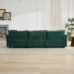 Cloud Sofa 3 Seats (Ottoman is not included), Modern Sectional Couch, for Living Room Bedroom and Apartment, Comfy Double Layer Upholstered Seat Cushion, Breathable Chenille Fabric,Green