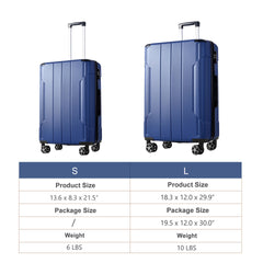 Hardshell ABS Luggage Sets 2 Piece Suitcase Set Expandable with TSA Lock Spinner Wheels for Men Women