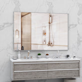 60"x40" Oversized Modern Rectangle Bathroom Mirror with Silver Frame Decorative Large Wall Mirrors for Bathroom Living Room Bedroom Vertical or Horizontal Wall Mounted mirror with Aluminum Frame