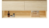 FRIGGA 48" Wall-Mounted Cabinet with Two Drawers and Open Shelf, NO Countertop and Basin, NO Faucet and Drain, Travertine Texture Finish